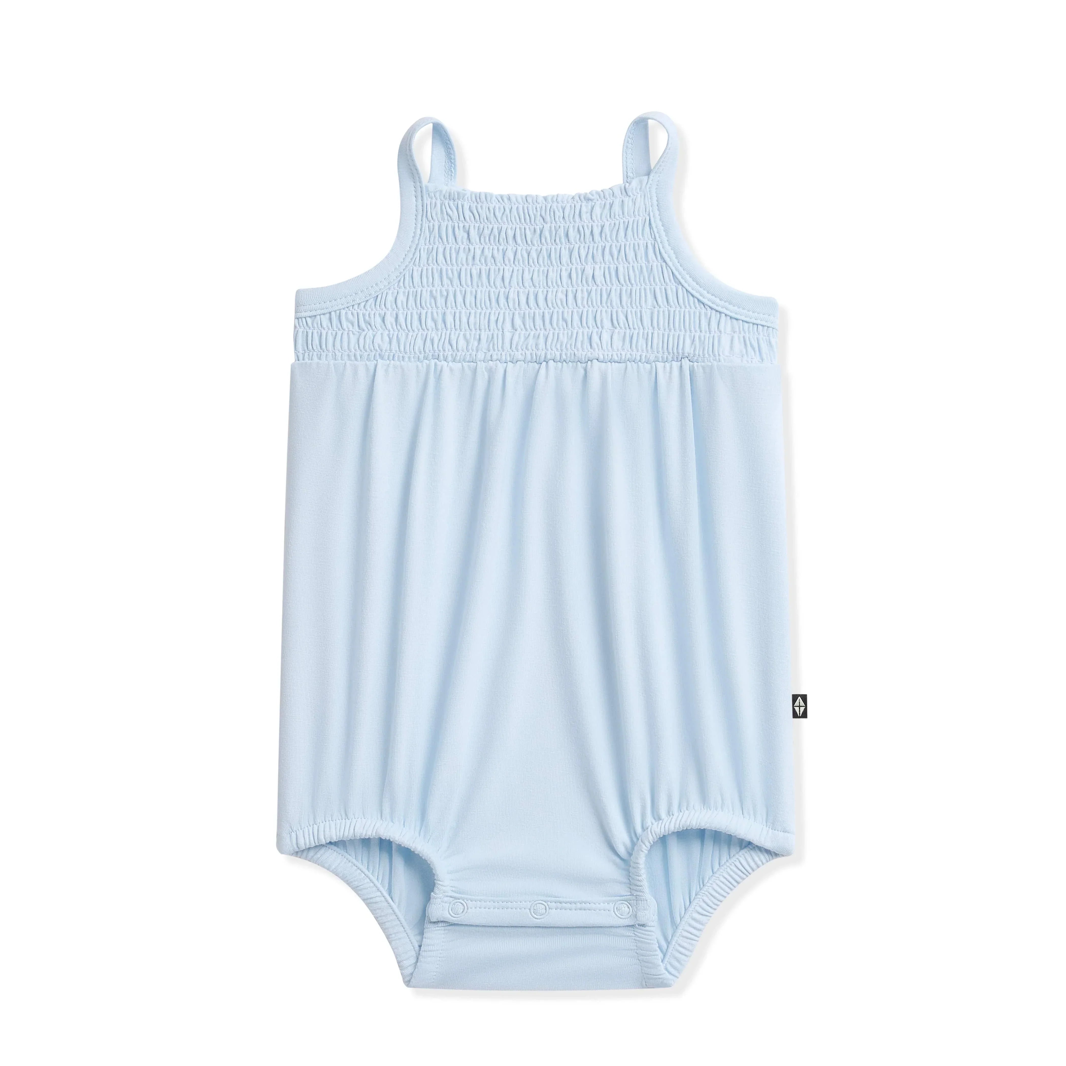 Smocked Bubble Romper in Breeze Secondary image