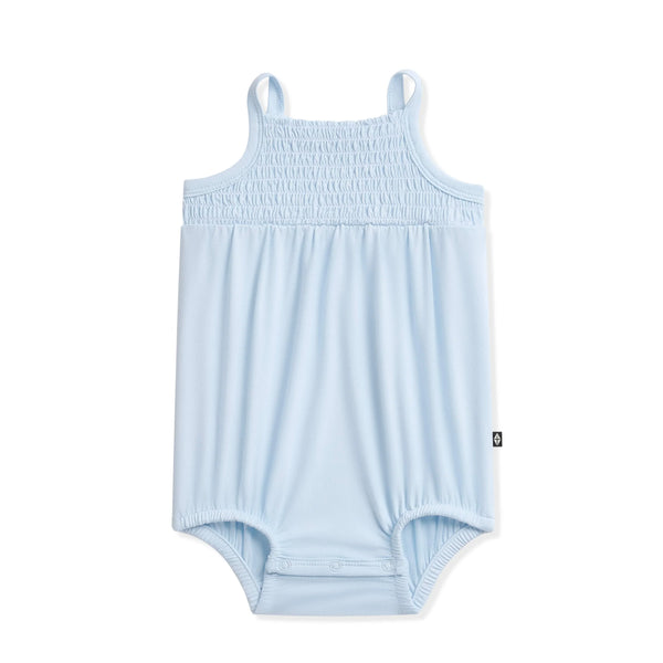 Smocked Bubble Romper in Breeze