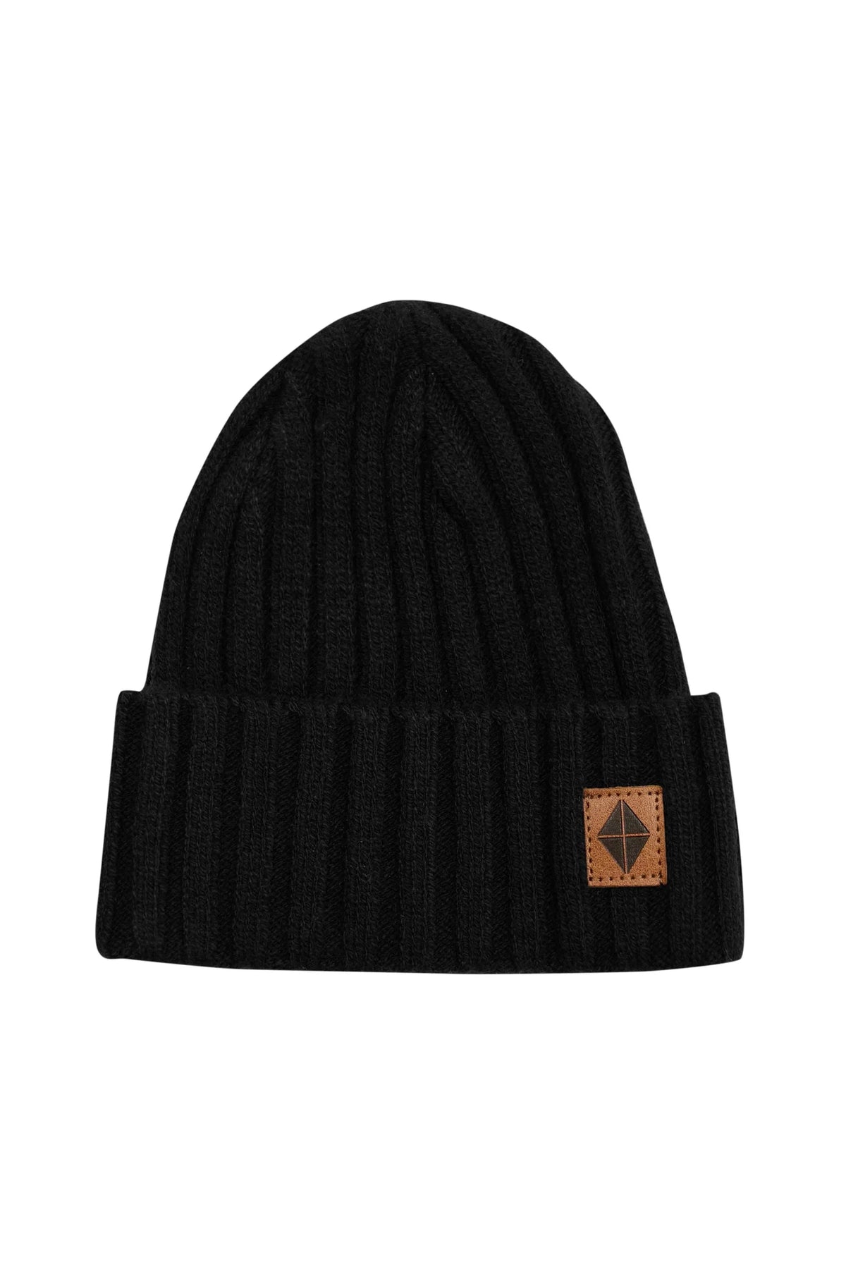 Chunky Knit Ribbed Beanie in Midnight Main image
