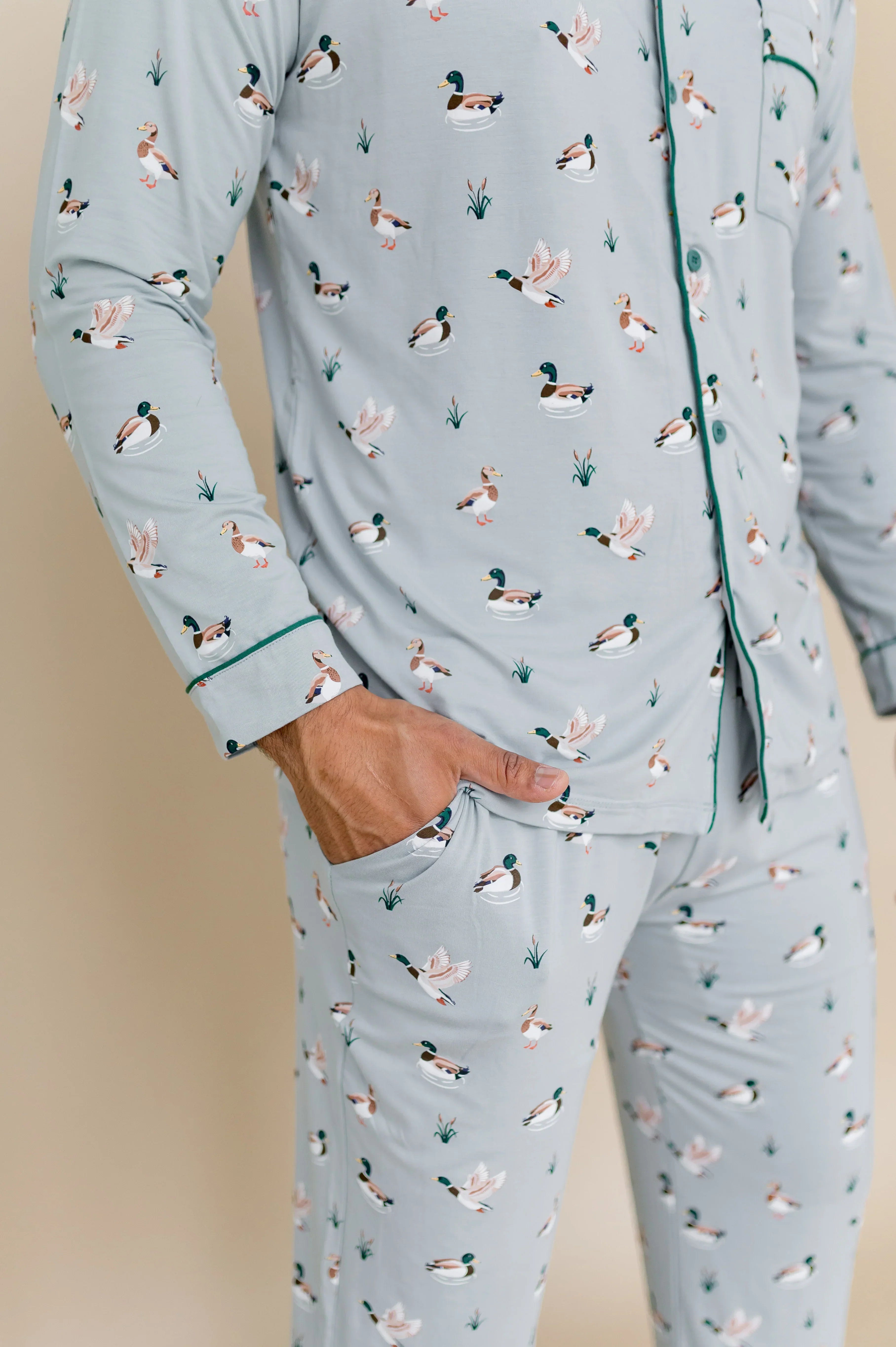 Men's Long Sleeve Pajama Set in Mallard Duck Secondary image
