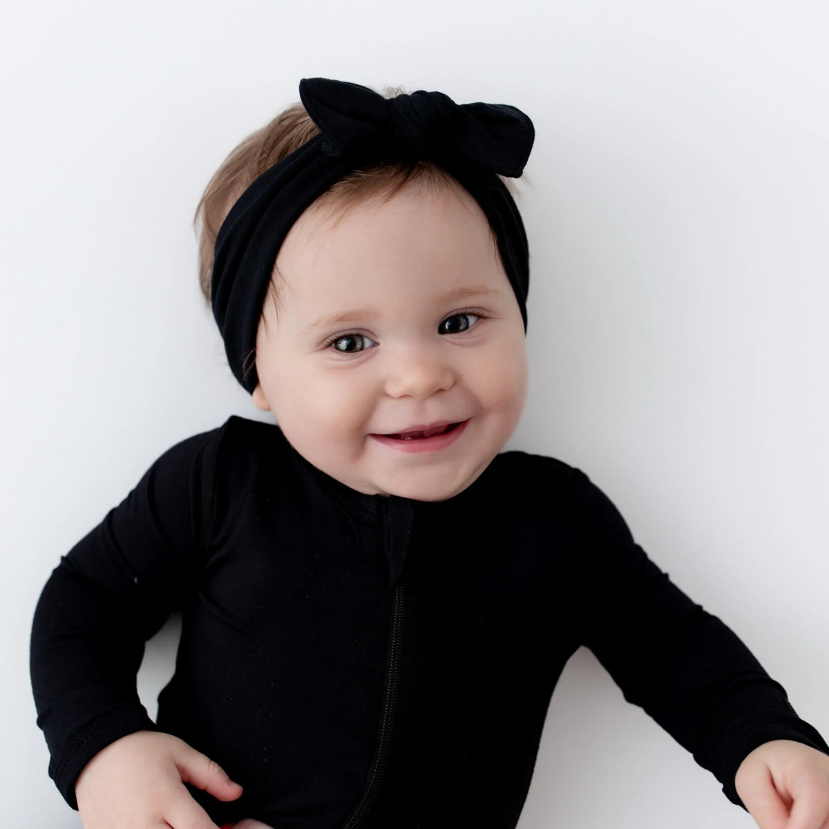 Knotted Bow Headband in Midnight Main image