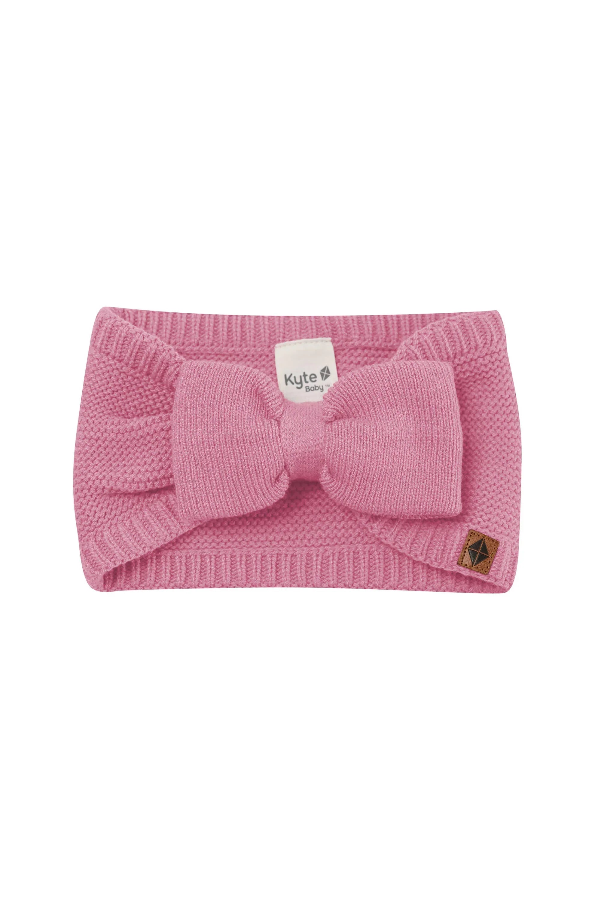Chunky Knit Bow Headband in Apple Blossom Secondary image