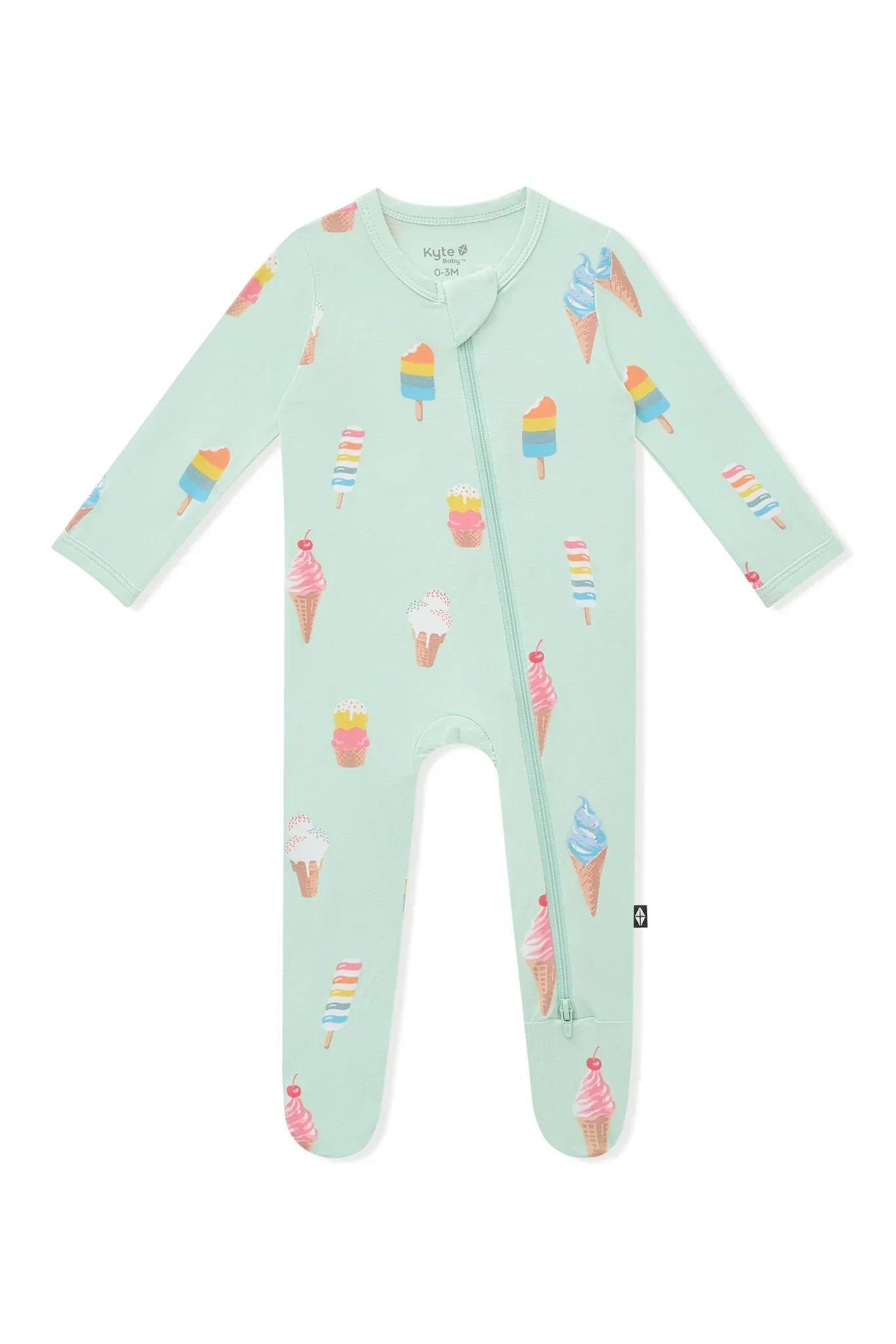 Zippered Footie in Mint Ice Cream Secondary image