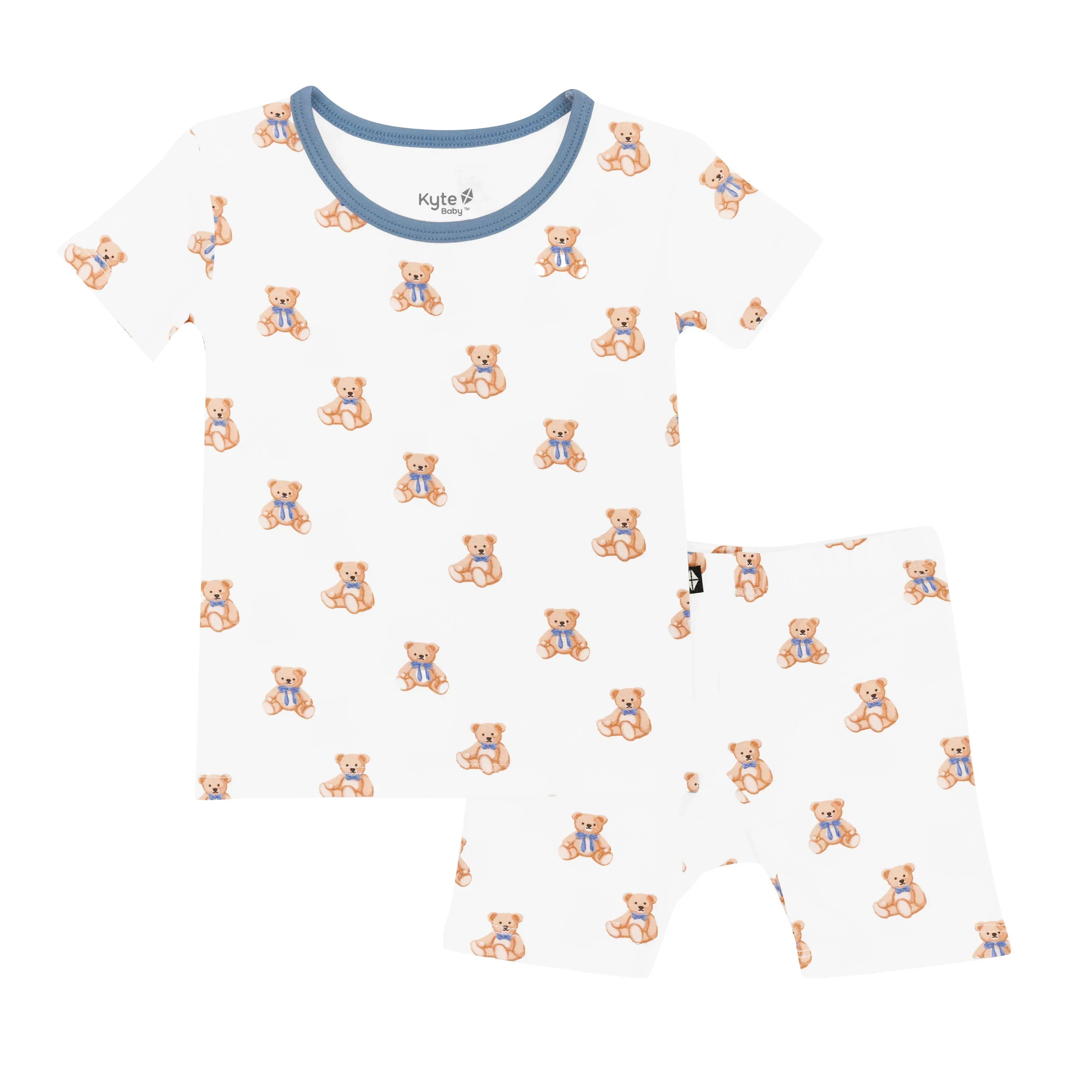 Short Sleeve Pajamas in Teddy Bear Secondary image