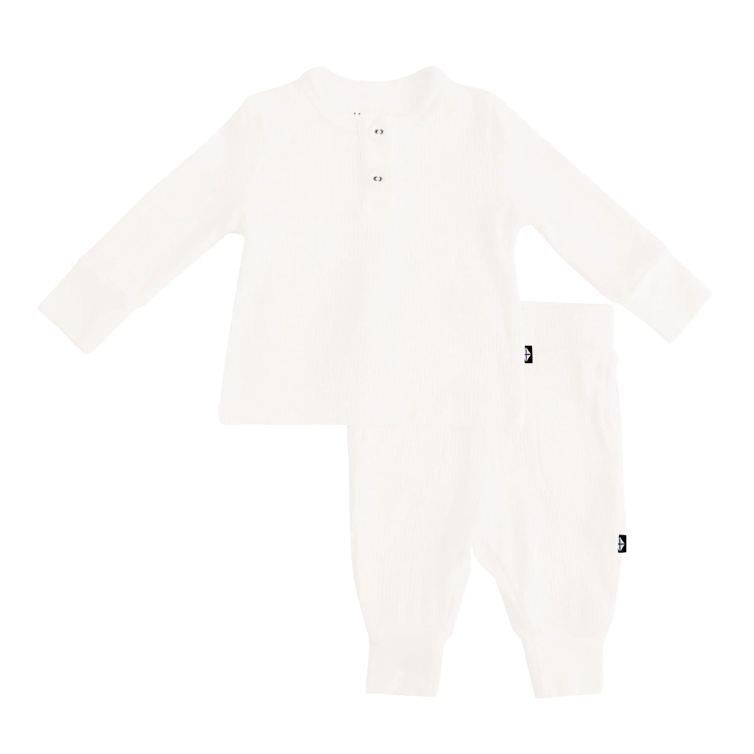 Ribbed Infant Henley Set in Cloud Secondary image