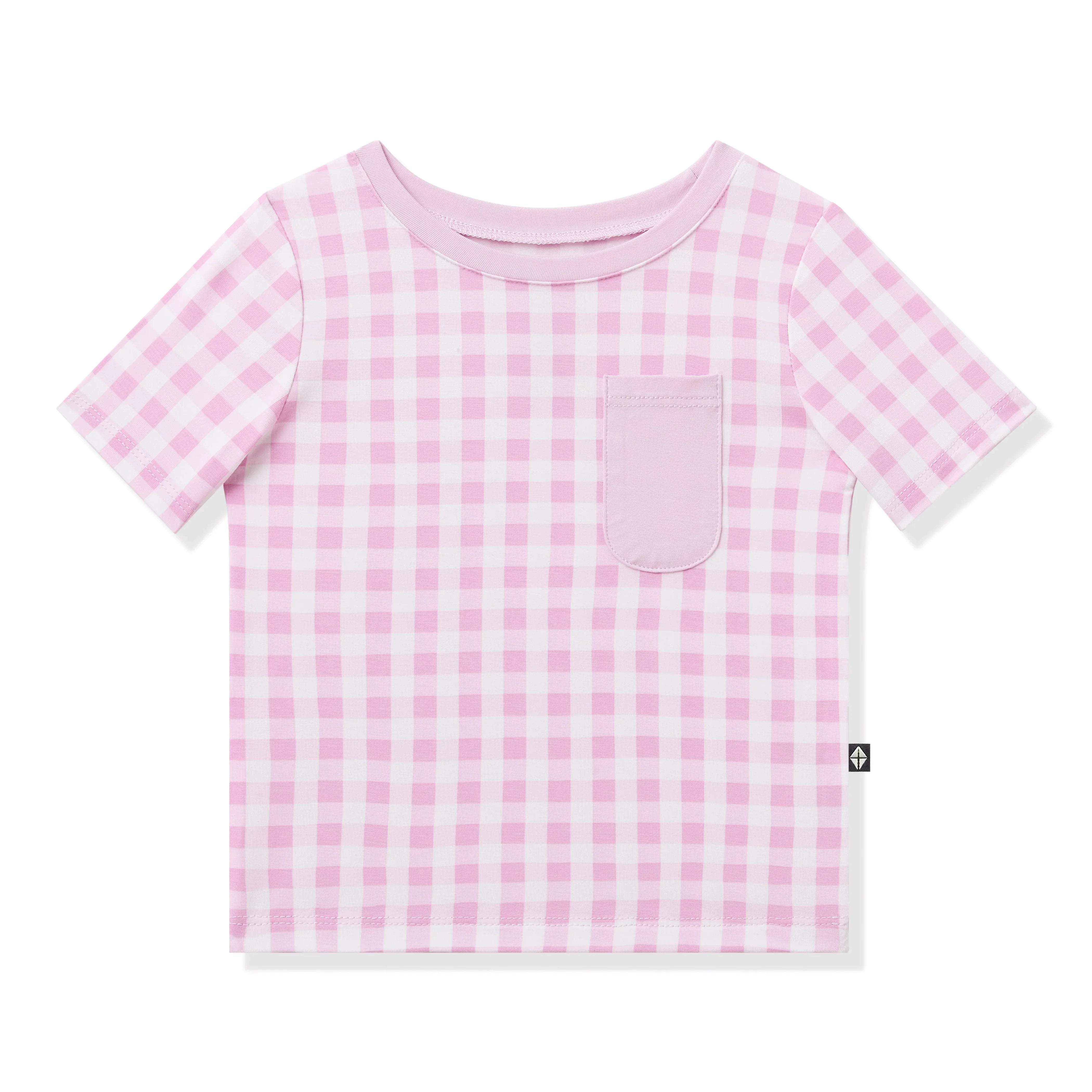 Toddler Crew Neck Tee in Gingham Thistle Secondary image