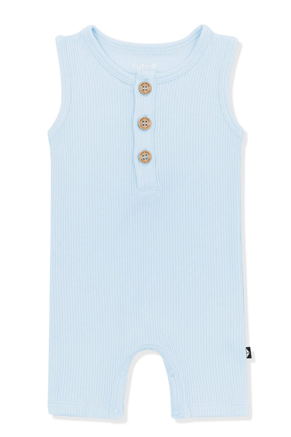 Ribbed Sleeveless Shortall in Breeze