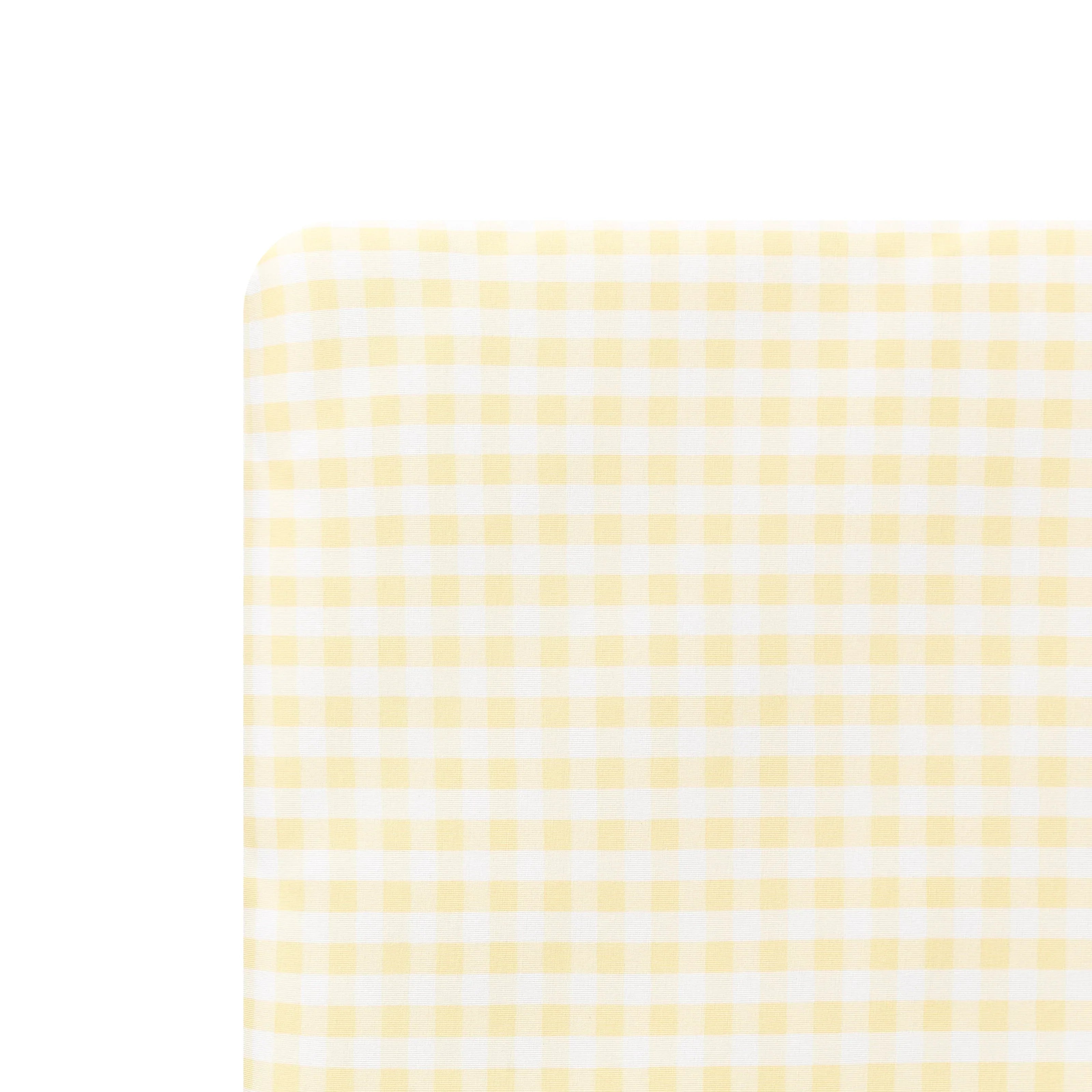 Crib Sheet in Gingham Chamomile Secondary image