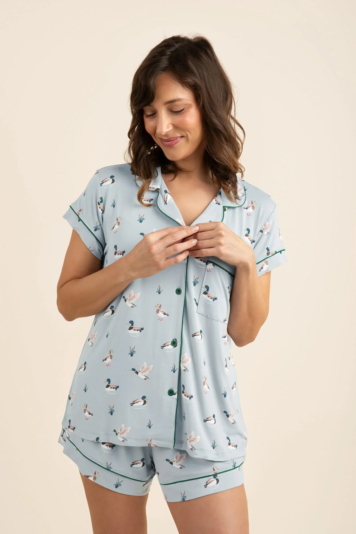 Women's Short Sleeve Pajama Set in Mallard Duck Main image