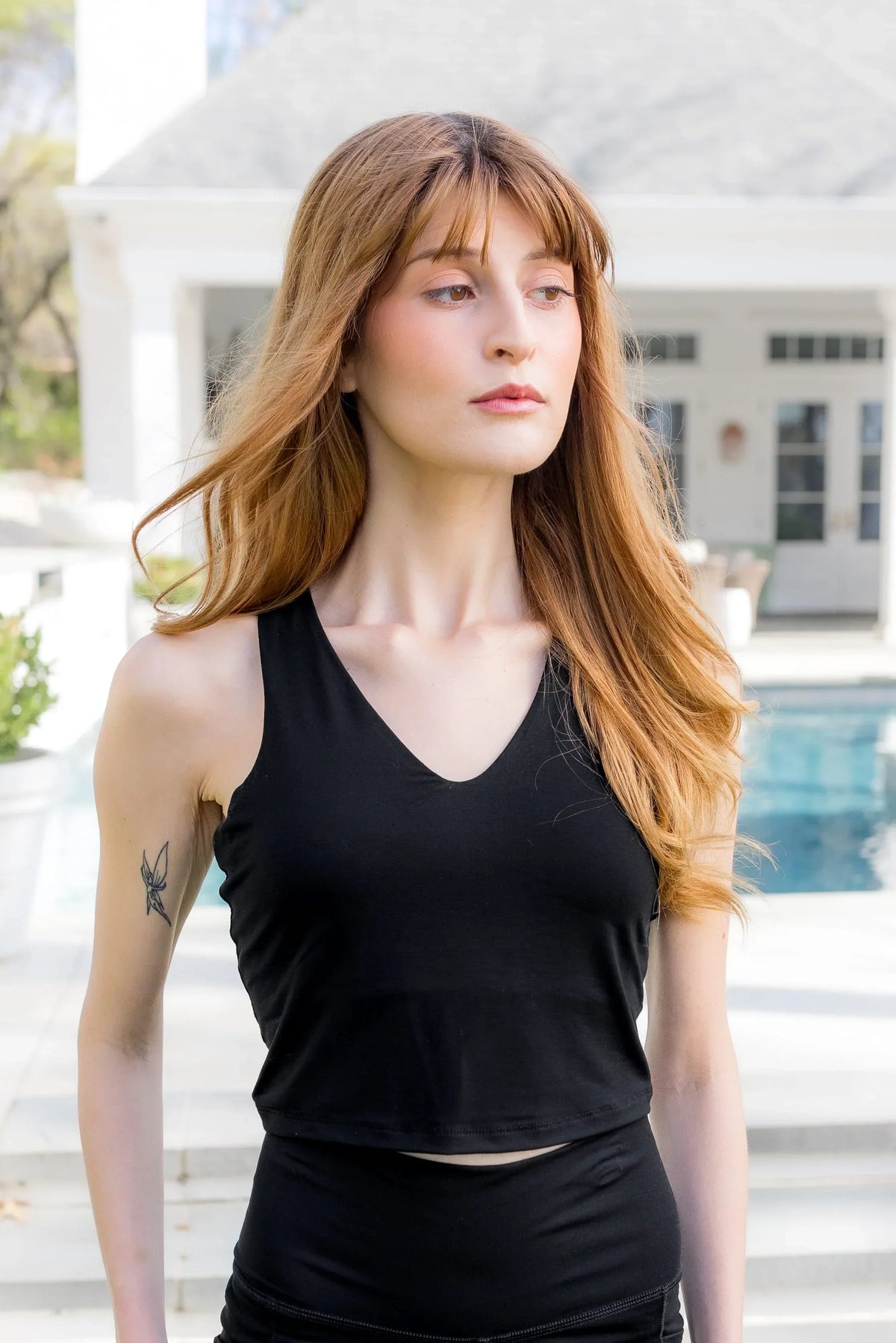 Bamboo Flex Bra Tank in Midnight Main image