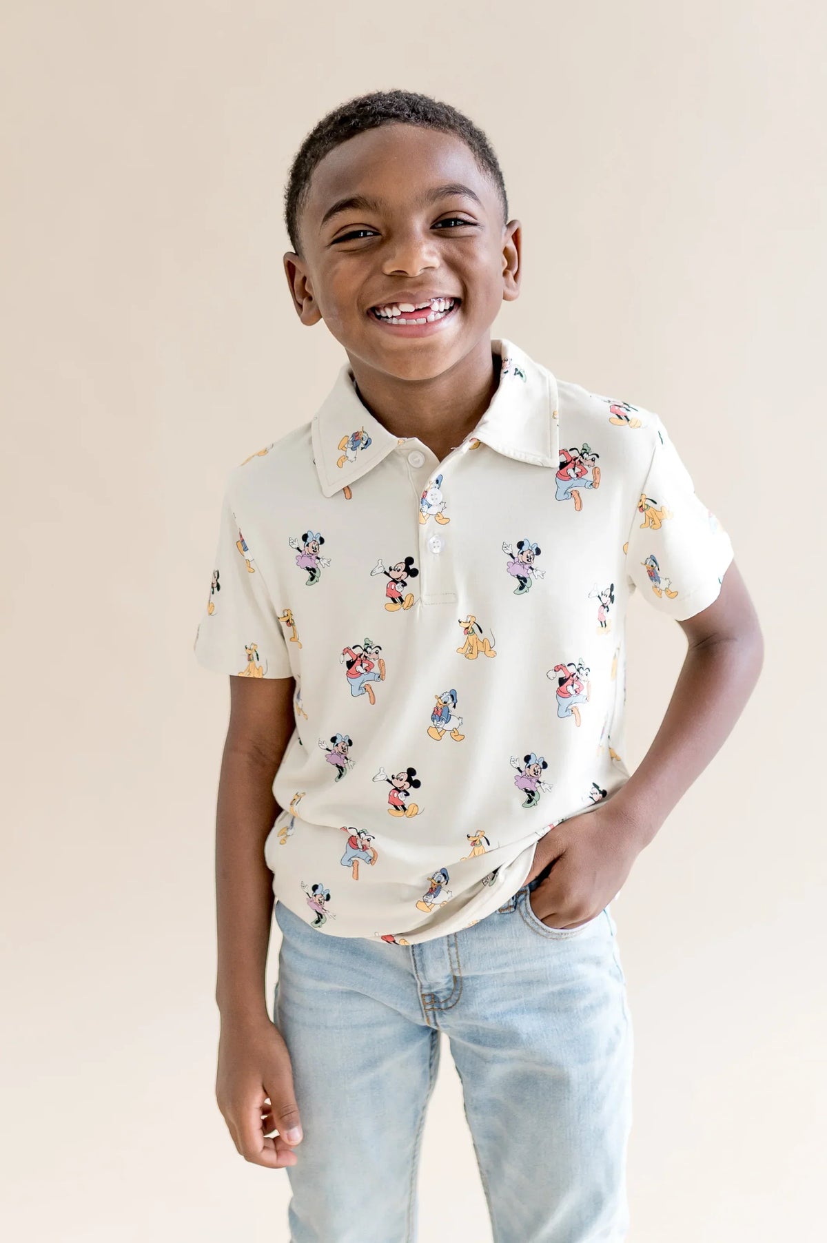 Toddler Short Sleeve Polo in Mickey Mouse and Friends Main image