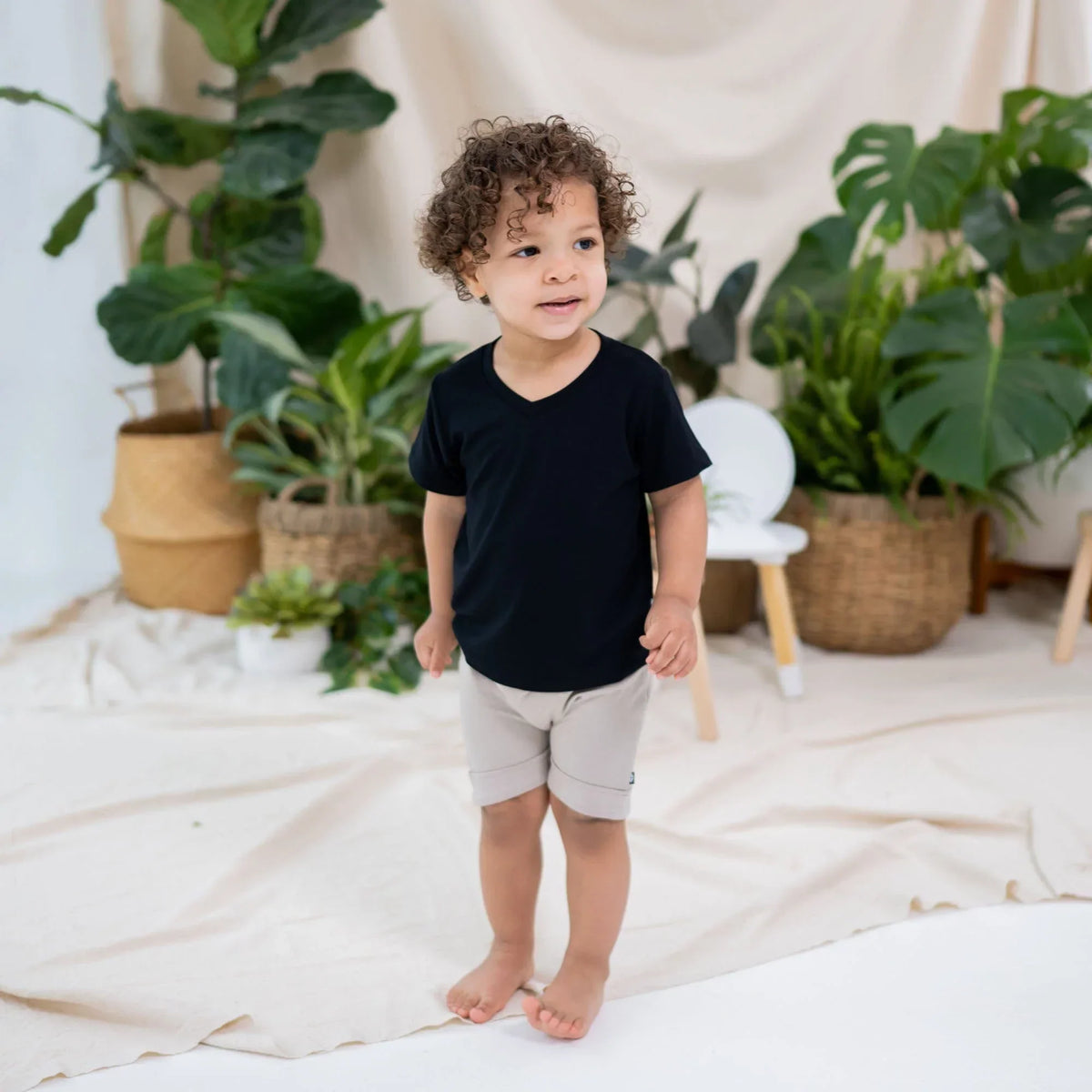 Toddler V-Neck Tee in Midnight Main image