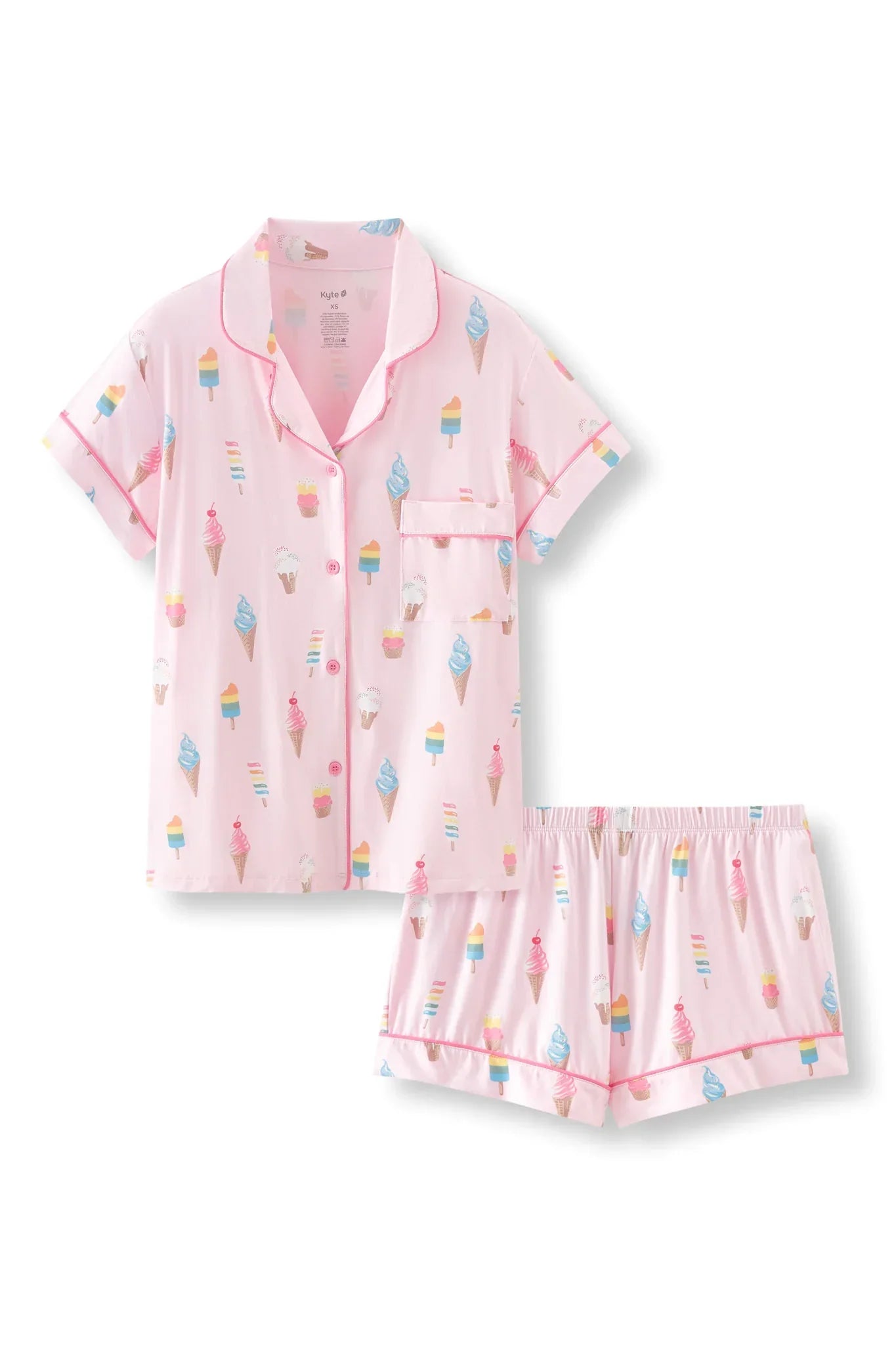 Women's Short Sleeve Pajama Set in Sakura Ice Cream Secondary image