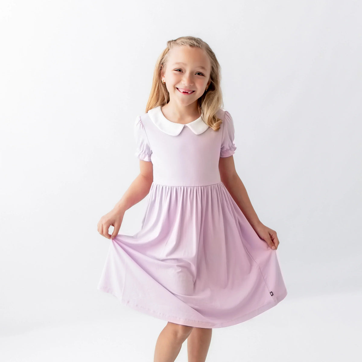 Peter Pan Collar Dress in Thistle Main image