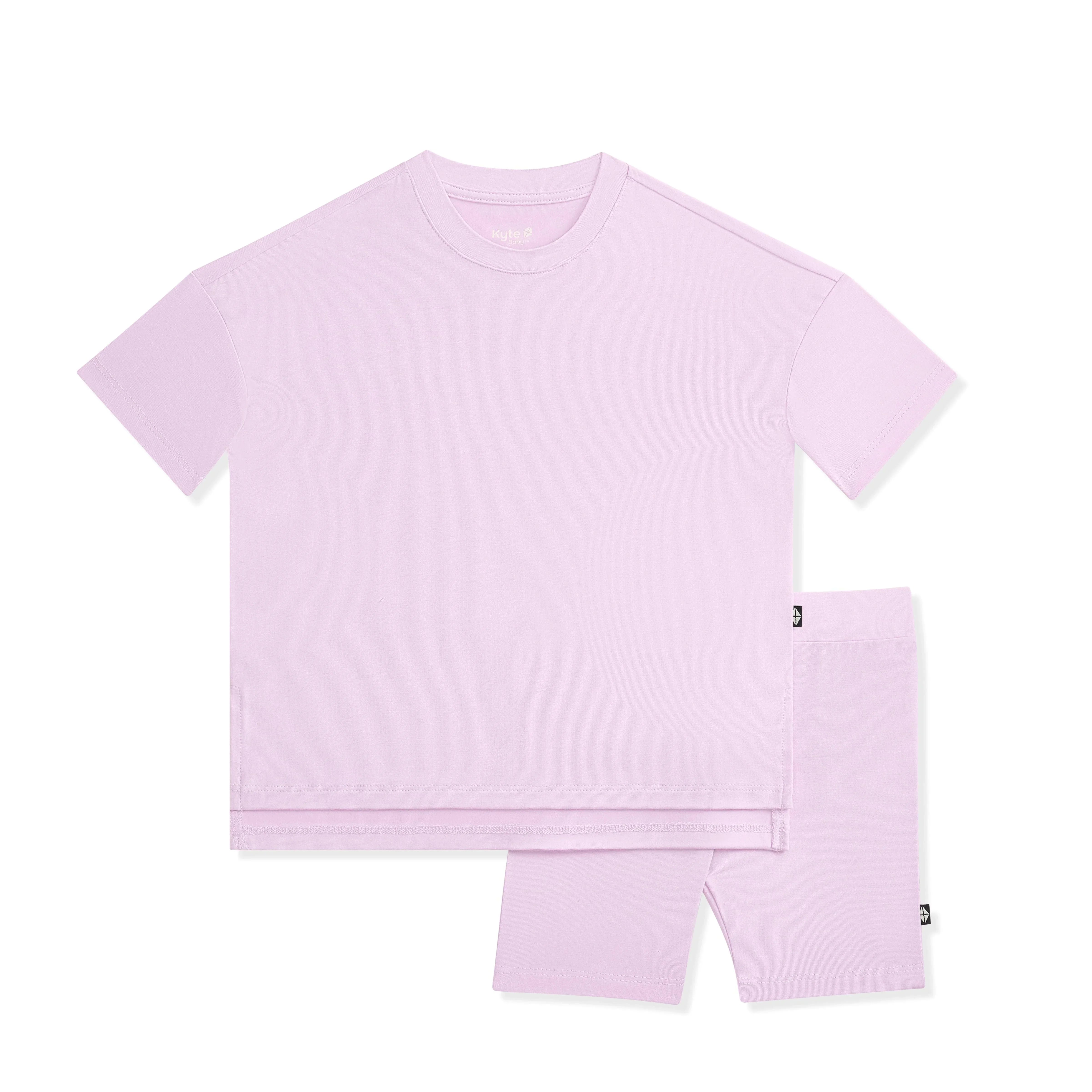 Toddler Biker Short Set in Thistle Secondary image