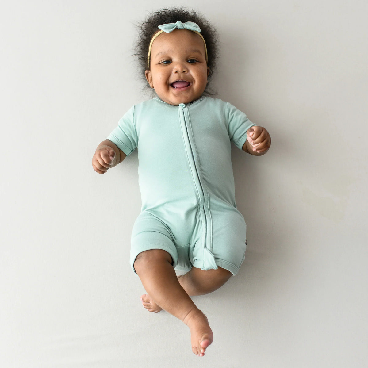 Zippered Shortall Romper in Sage Main image